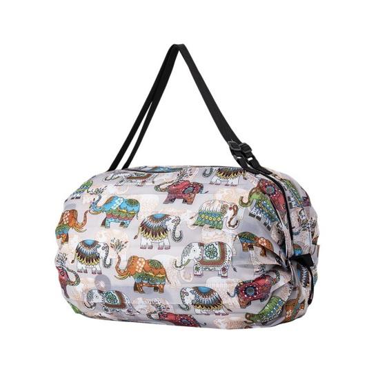 Foldable Shopping Bag Reusable Grocery Storage Tote Bag Portable Oxford Cloth Shoulder