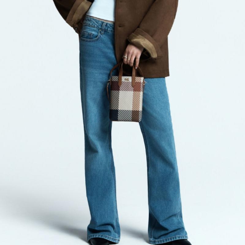 Daks Brown House Check Pattern Mini Cross Bag Dcwa6e501w2