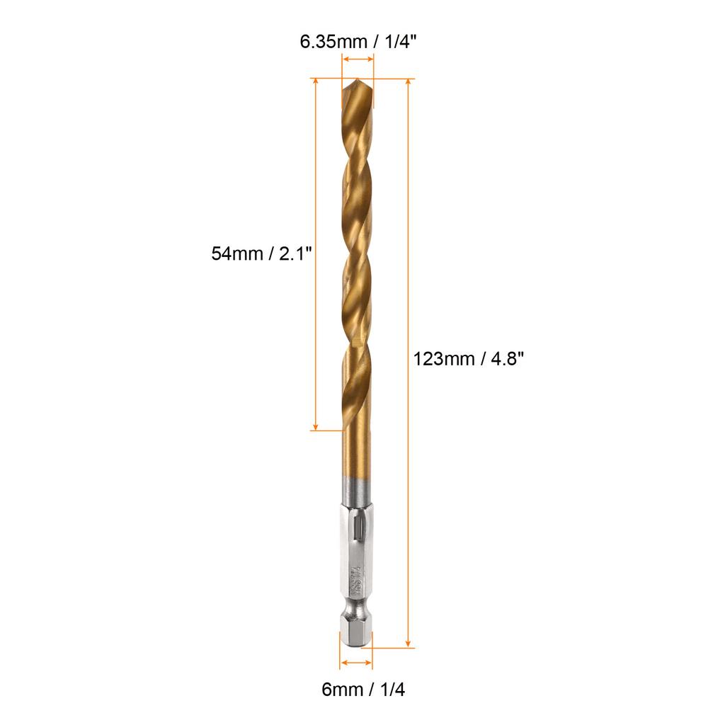 10/24pcs Twist Drill Bit with 1/4" Hex Shank Drill Bits M35 High Speed Steel Titanium Drill Bits for Wood Stainless Steel Metal