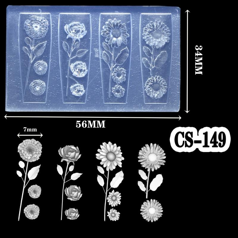 Silicone Nails Embellishment Molds Flower Theme Small Accessories Crafting Molds Suitable for Beauty Enthusiasts Present