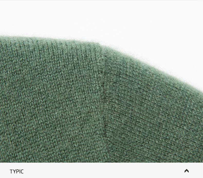 Winter 2025 Men's Cashmere Round Neck Sweater - Fashionable, Warm, Solid Color Base Layer