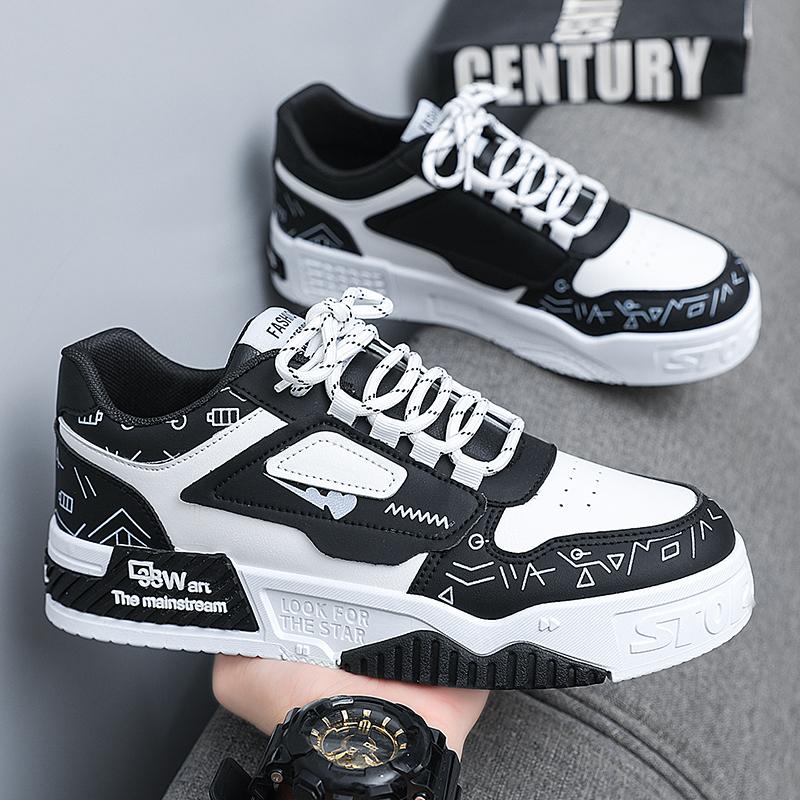 

New spring black and white platform summer casual heightening board shoes 39 чёрный