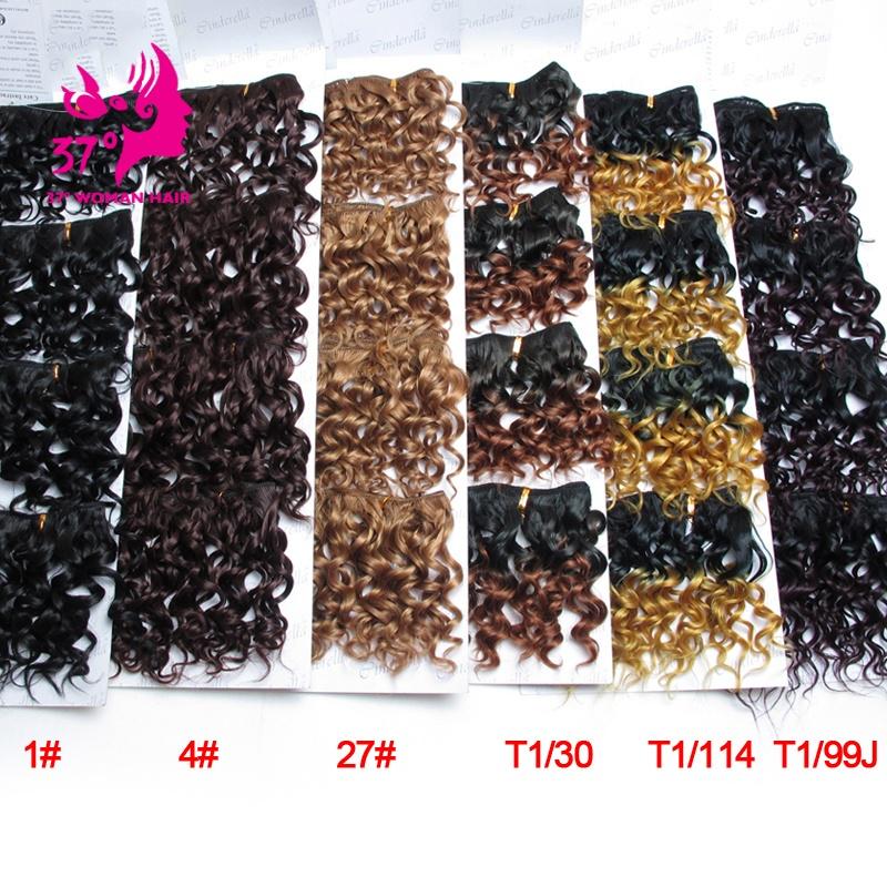 

Tissage Naturel Synthetic Weave Hair 6inches Ombre Curly Hair 6 Colours 4pcs 1lot T1/99J