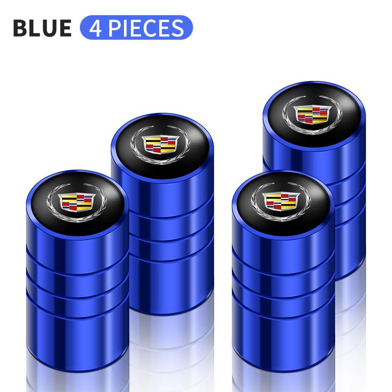 4pcs Car Badges Wheel Tire Valve Stem Caps Covers Auto Accessories For Cadillac Escalade CTS ATS SRX STS XT5 XT4 XT6 XTS CT4
