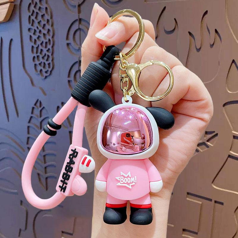Tide Cool Bear Keychain Pendant Creative Cartoon Couple Car Key Chain Schoolbag Small Pendant Small Gift