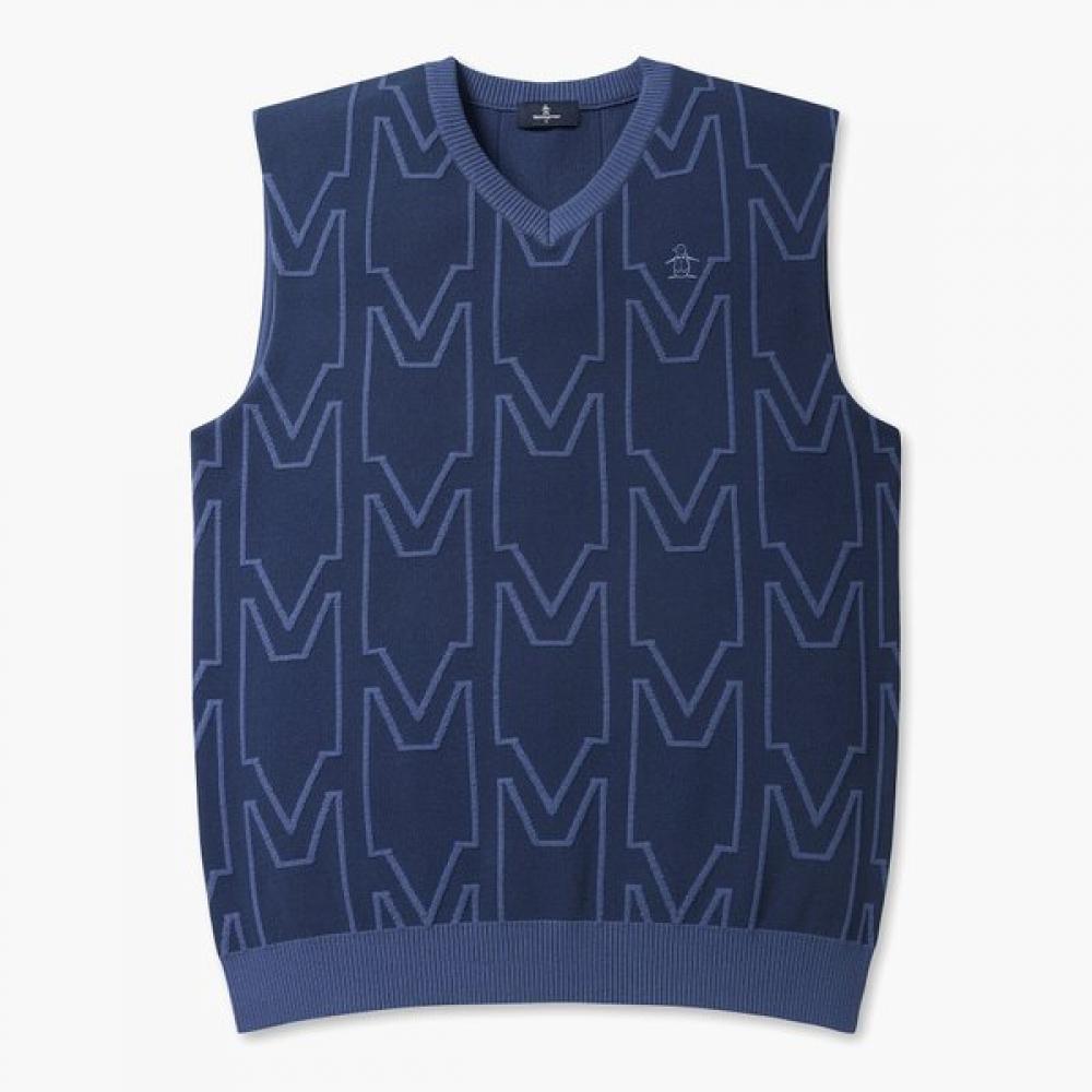 MunSingwear Men S V Neck Knit VeSt MBLU_MIDNIGHT-BLUE/LL