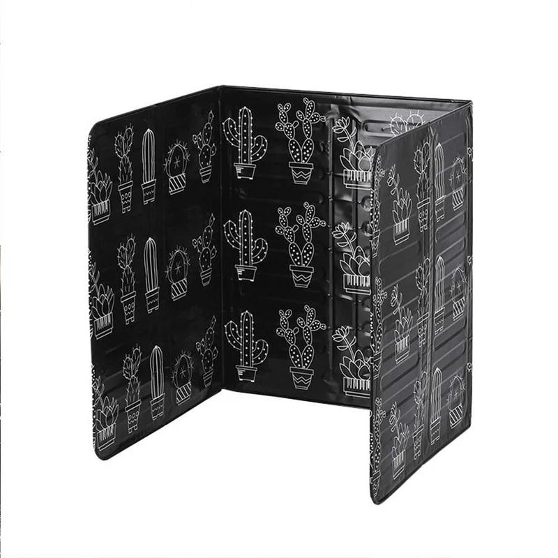 1PC Aluminum Foil Oil Block Barrier Stove Cook Cactus Printed Anti-Splashing Oil Baffle Heat Insulation