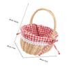 Wicker Storage Basket Hand Woven Linen Inner For Fruit Vegetable Bread Food Serving Display Red Plaid Size S Picnic Basket