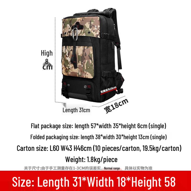 Men's Large Capacity Waterproof Travel Backpack for Mountaineering