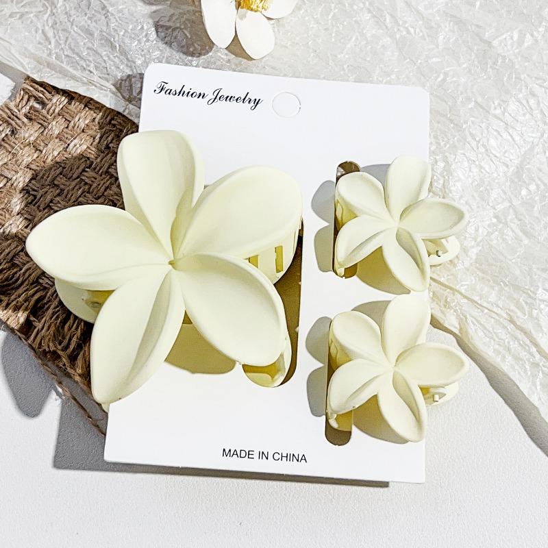 Frangipani Hairpin Beach Vacation Style Bauhinia Flower Updo Shark Hairpin Set