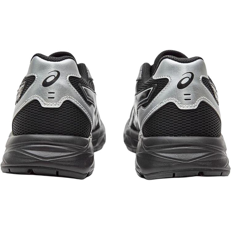 Asics Running Kids Contana Trendy Comfortable Non-Slip Breathable Low-Top Running Shoes Men sneaker Black Silver 1014A371-001