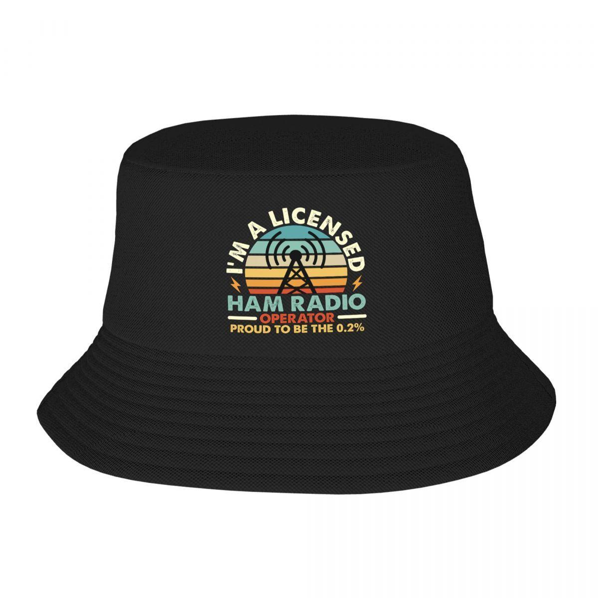 

Custom Unisex Licensed Ham Retro Radio Operator Bucket Hat Beach Sun Summer Fishing Hat