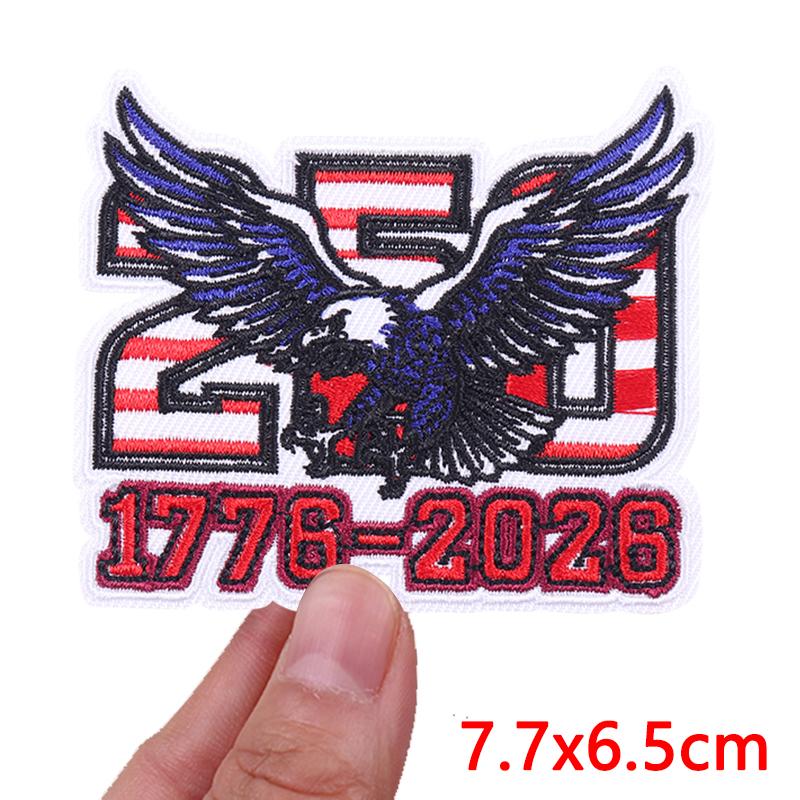 New America's 250th Anniversary Embroidered Patches DIY Iron On Patches For Clothing Statue Of Liberty Flag Eagle Patch Armband