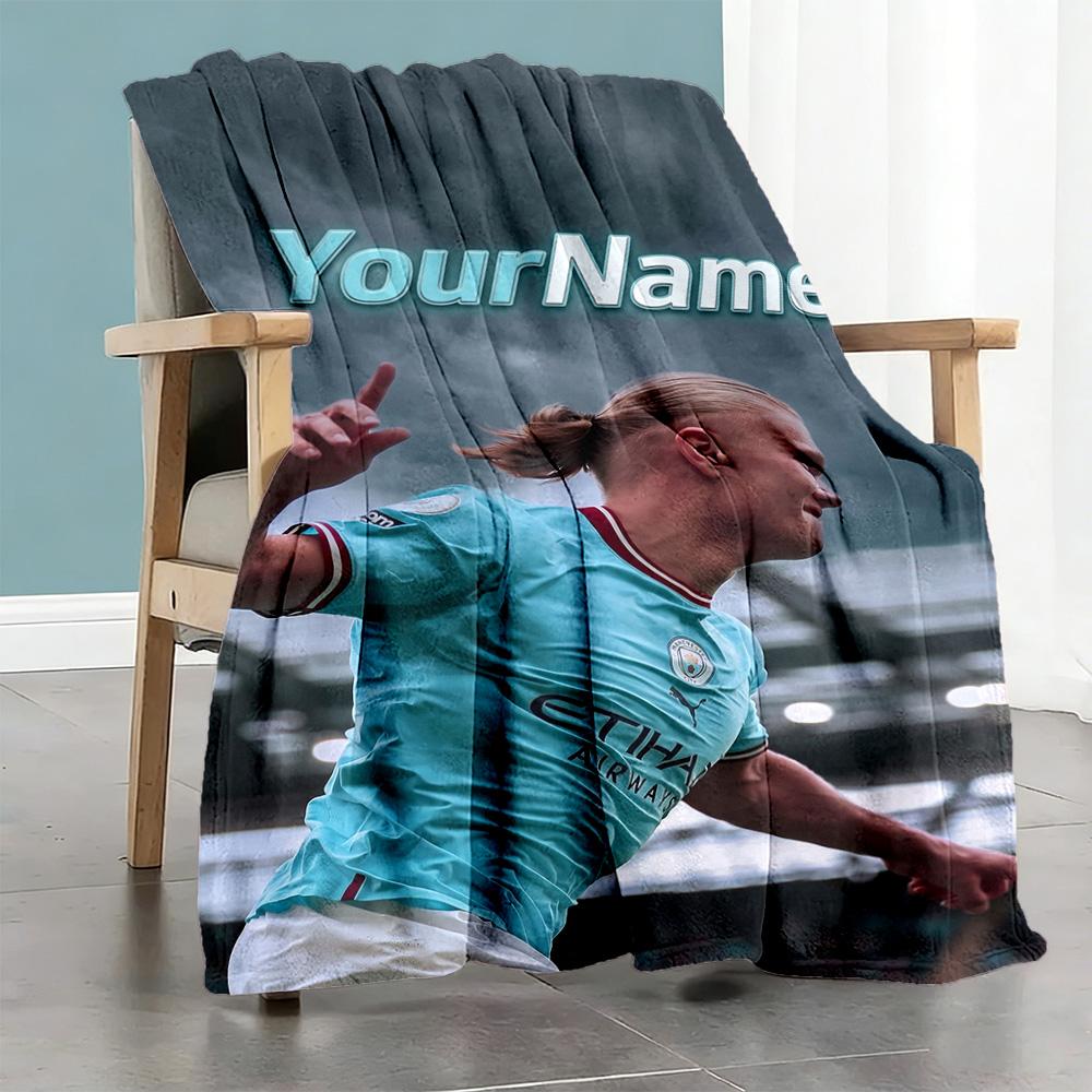 Haaland 72 Personalized Name Blanket Lightweight Personalized Blanket Comfortable Throw For Picnics Living Room Bed Sofa All-Season Use