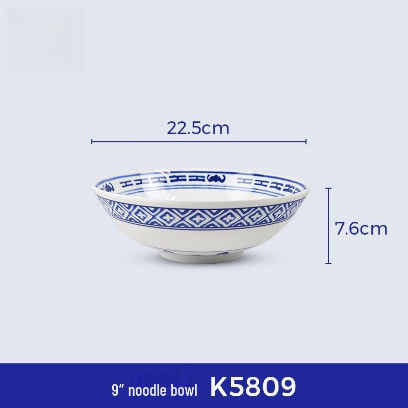 Ciotola per Noodles in Melamina Drago Blu e Bianco Tendenza Nazionale
