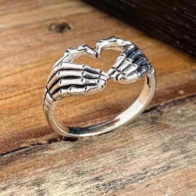 Vintage Ghost Finger Rings For Women Men Teens Retro Classic Open End Adjustable Hell Ghost Claw Statement Ring Fashion Jewelry