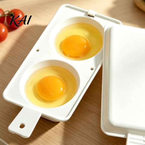 Efficient Microwave Steamer Egg Poacher, 2?Cavity Cooker with Lid & Handle, Food Grade Plastic Maker Boiler Mold, Quick Breakfast Kitchen Gadget for
