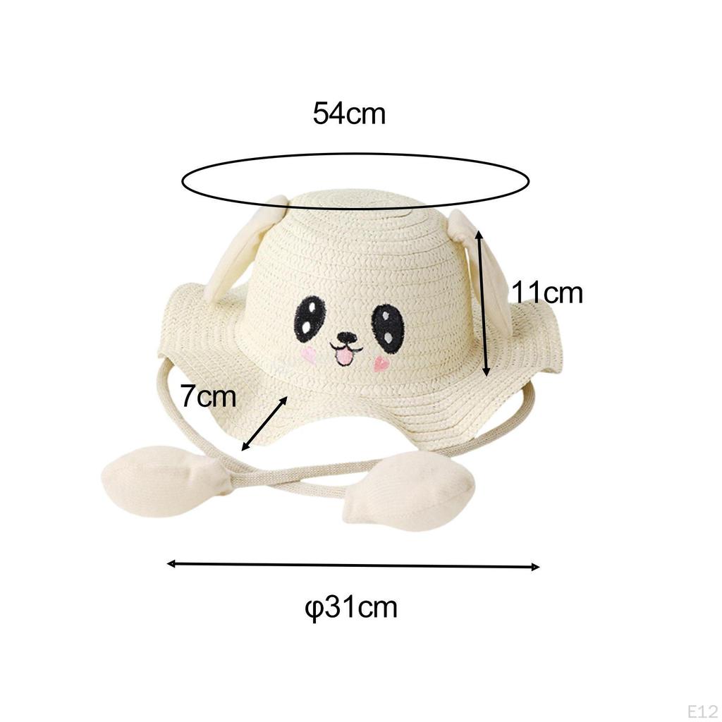 Bunny Straws Hat Caps Cute Fashionable Sun for Trips Fancy Dress Parties Gift