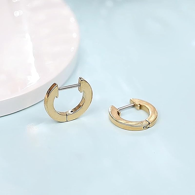 Limerencia Medical Titanium Hoop Leaving Earrings On Inner Diameter 10 Mm Compatible with Metal Allergies Earrings Unisex First Second