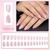 Long Almond Shape Faux Nail 30PCS Pink Press On Nail Easy To Wear Reusable Artificial Nail