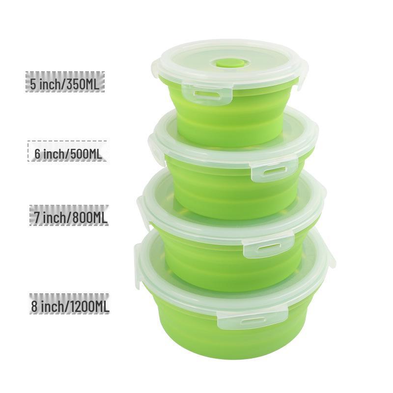 Lancheira dobrável de silicone: Lancheira Bento Portátil e Dobrável para Conservação de Frescor