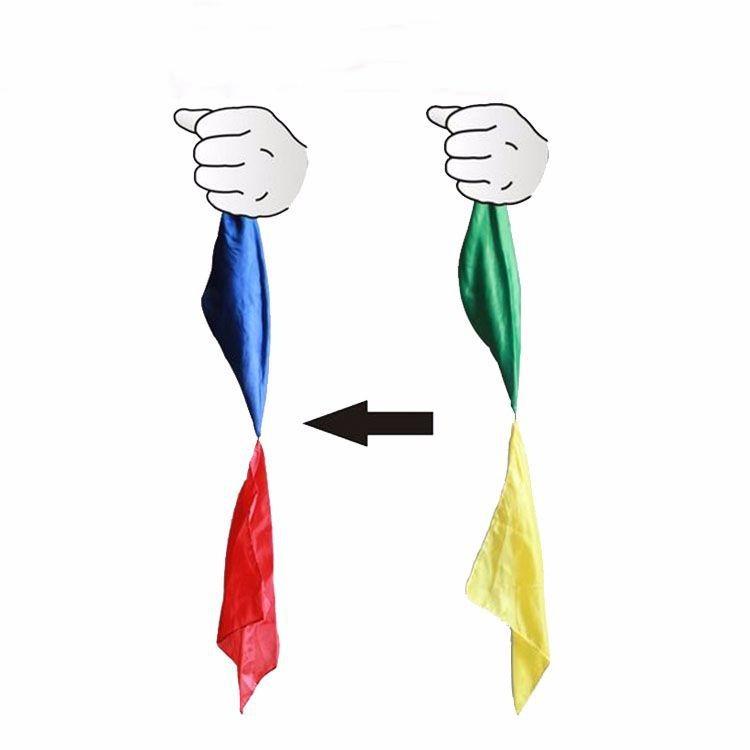 

Colour Changing Linked Silk Magic Trick Change Colour Scarf ideal for Magic Toy Funny Joke Props Tools Close-up Performance ideal for Kids