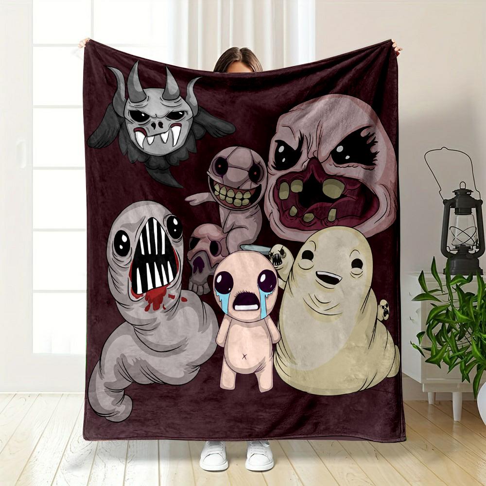 Crying Character with Monsters Design Patterned flannel blanket perfect for the bedroom living room, sofa, or a little nap
