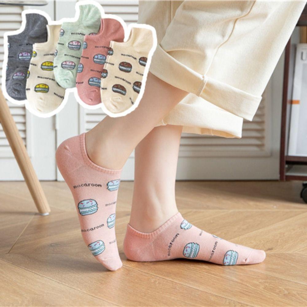 5 Perechi Șosete Glezniere Bărci cu Flori de Bumbac Inimă Șosete de Dama Șosete Scurte Moi Iubire Doamnă