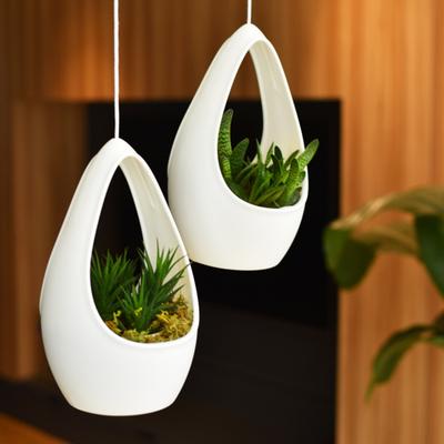 Hanging Planter Drop-Shaped Flower Pot with Drainage Hole Plant Hanger Hanging Basket