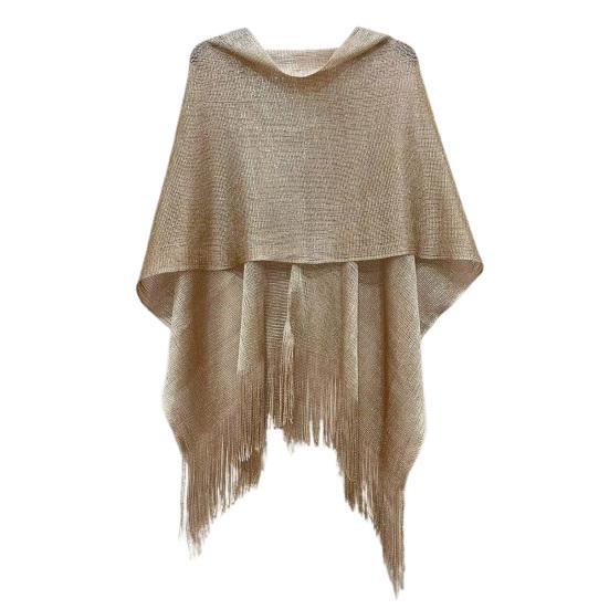 Women Beach Shawl Breathable Fabric Cover-up Shawl with Versatile Tassel Design Weddings Parties Travel Daily
