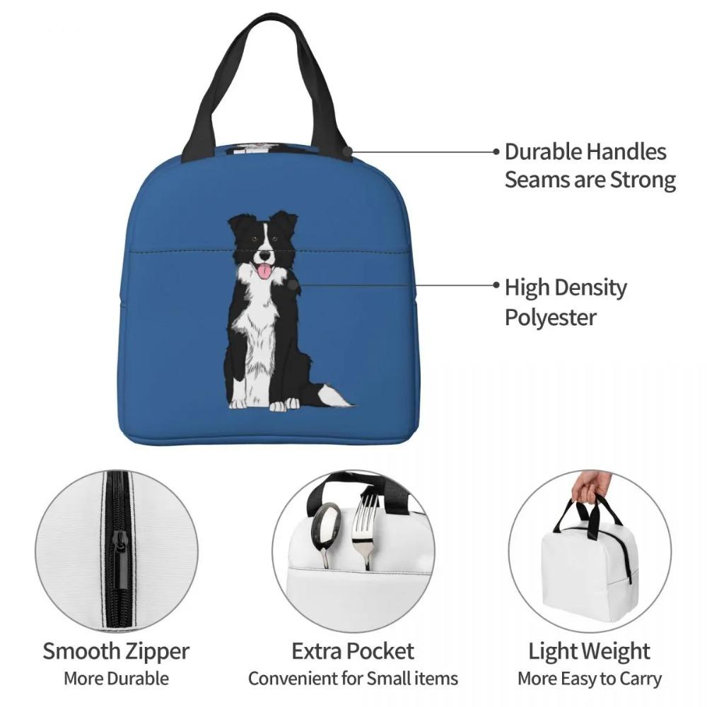 Border Collie Insulated Lunch Bag for Women Office Cooler Thermal Food Box Tote Leakproof Lunch Boxes Container