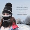 3PCS Women Beanie Hat Pom Bobble Scarf Set Knitted Winter Warm Snow Ski Cap Gift