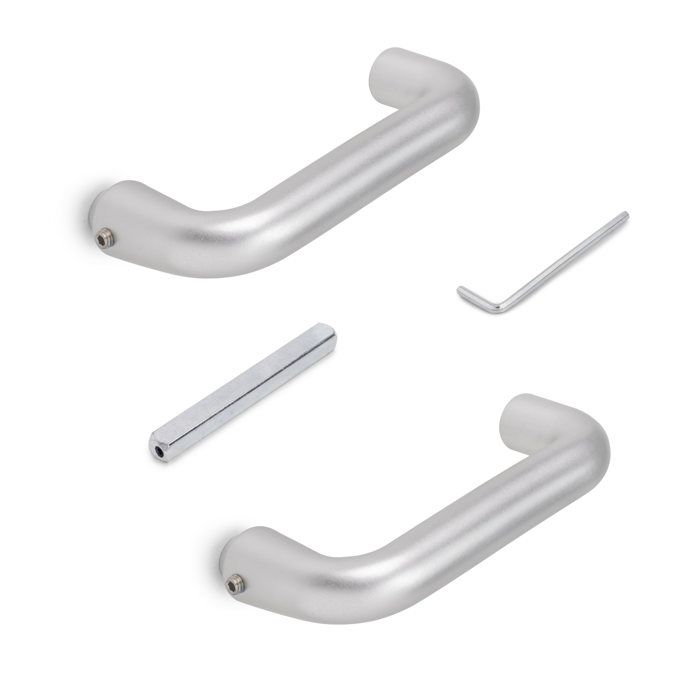 Emuca Poignées Pour Serrures De Porte En Verre Pour Intérieur, Modèle En U, Aluminium, Anodisé Mat