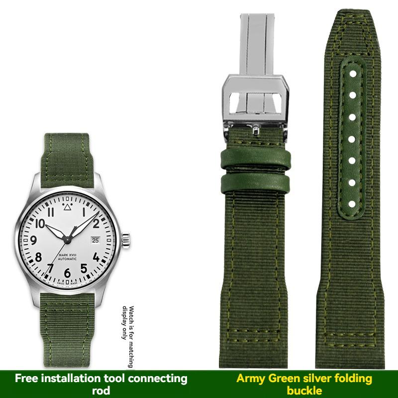 Voor IWC pilot Mark XVIII Spitfire Portugal serie outdoor sporten nylon canvas horlogeband voor heren 20 21 22MM