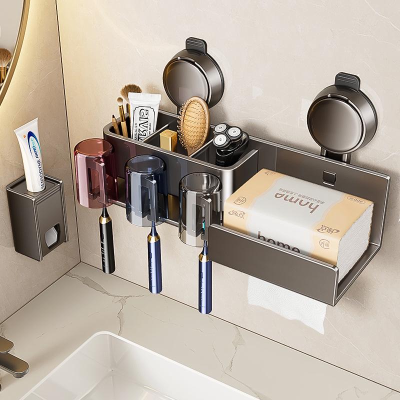 Wandmontierte Taschentuchbox und elektrischer Zahnbürstenhalter