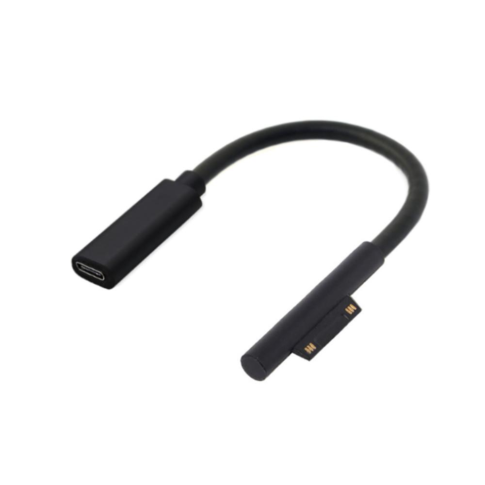 15V 3A Fast Charging Cable Surface Connect To Type C PD Compatible with Microsoft Surface Pro 8/7/6/5/4/3 Go3/2/1 Laptop4/3/2/1