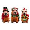 Whimsical Animal Ornaments for Courtyard Christmas Capybara Resin Figurine, Statue with Santa Hat Scarf Wreath, Artistic Crafts Windowsill
