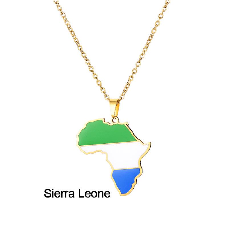 Stainless Steel Africa Map Necklace: Nigeria, Ghana, Somalia Pendant Jewelry