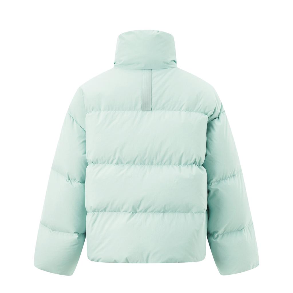 Li Ning Hot Pot Daunen Serie Wasserabweisend Stehkragen Buchstaben Print Warm Lässig Vielseitig Reißverschluss Kurze Winter Daunenjacke Damen Jacke AYMU478-3