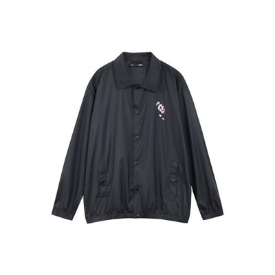 Sakura Series Botanical Floral Loose Casual Jacket Unisex Jackets Black AFDS943-5