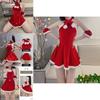 Christmas Costume Sexy Dress With Sleeveless Top And Seven Quarter Pants For Young Women