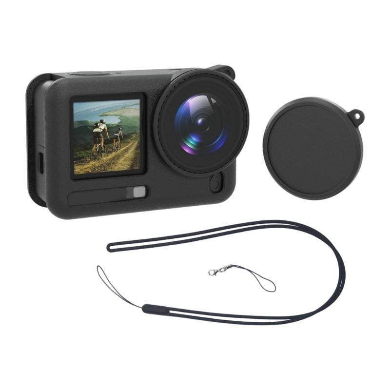 Precise Fitted Silicone Protective Cover for Action 6 Cameras Shell Shock Resistance Cooling Efficiency Lanyard