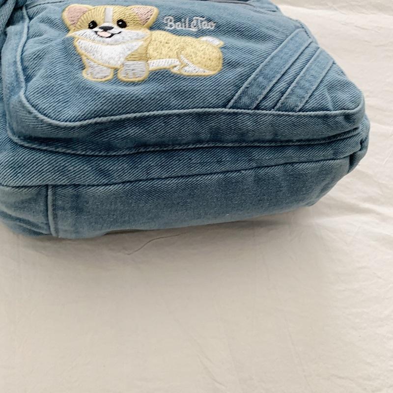 Vintage Denim Bag Crossbody Bag Women's Large Capacity Multi-Pocket Lightweight Shoulder Bag