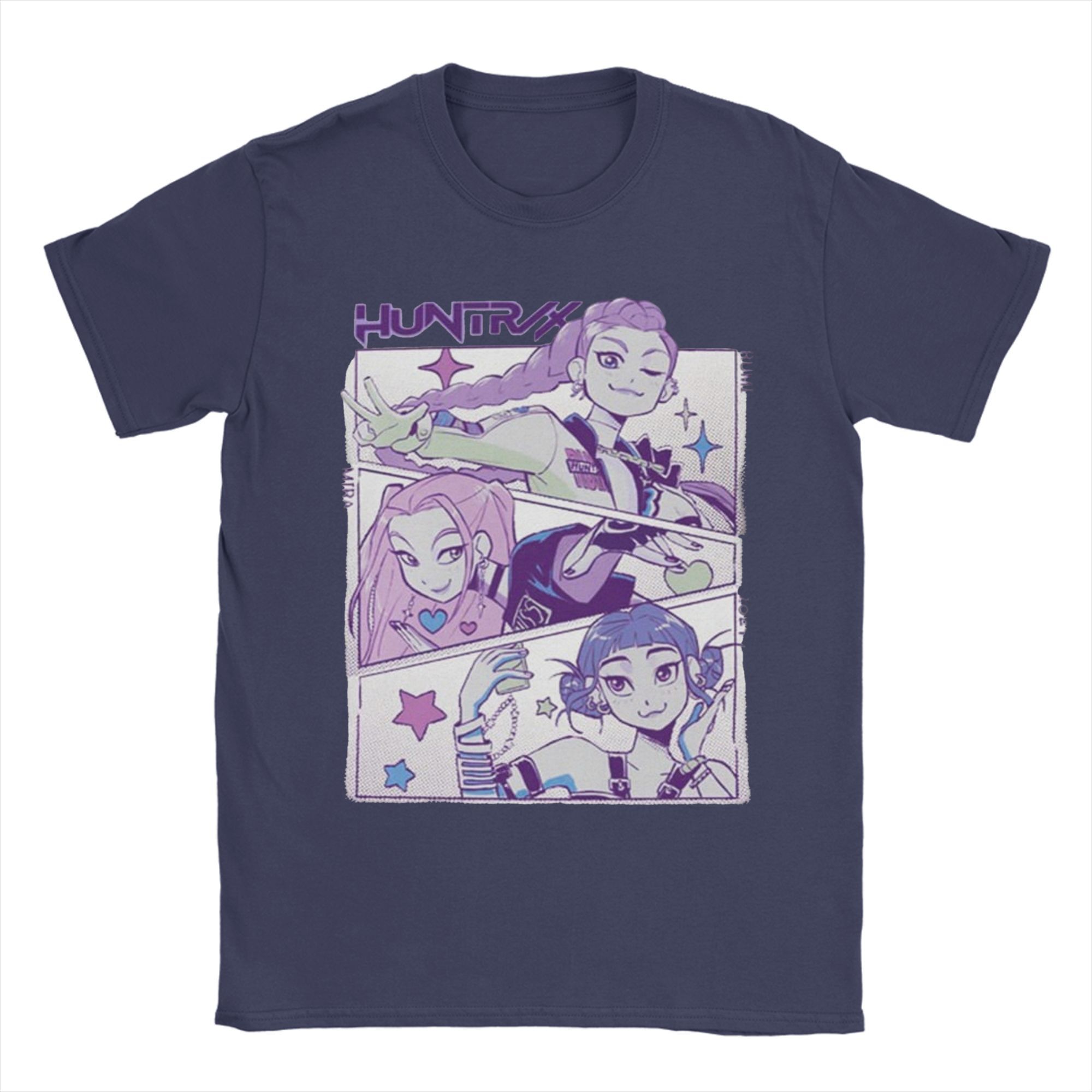 

K–Pop Demon Hunters huntrix Rumi, Zoey and Mira T-Shirt Short Sleeve Streetwear Tops Summer Cotton Comfortable Plus Size Clothes 4XL