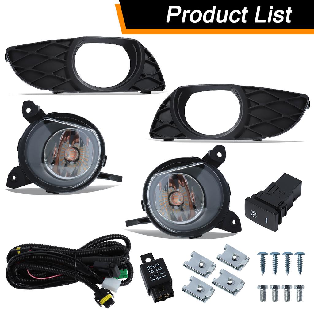 1SET LED Fog Lamp For Toyota Yaris Vitz 2003 2004 2005 2006 Fog Lamps Car Front Bumper Foglights with Frame Covers Wire 12V