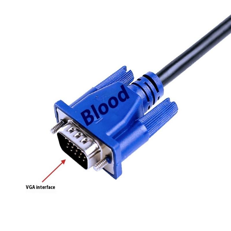 1.3M 3+5 Vga Line High-Definition Computer Projector Monitor Video Cable With Magnetic Ring