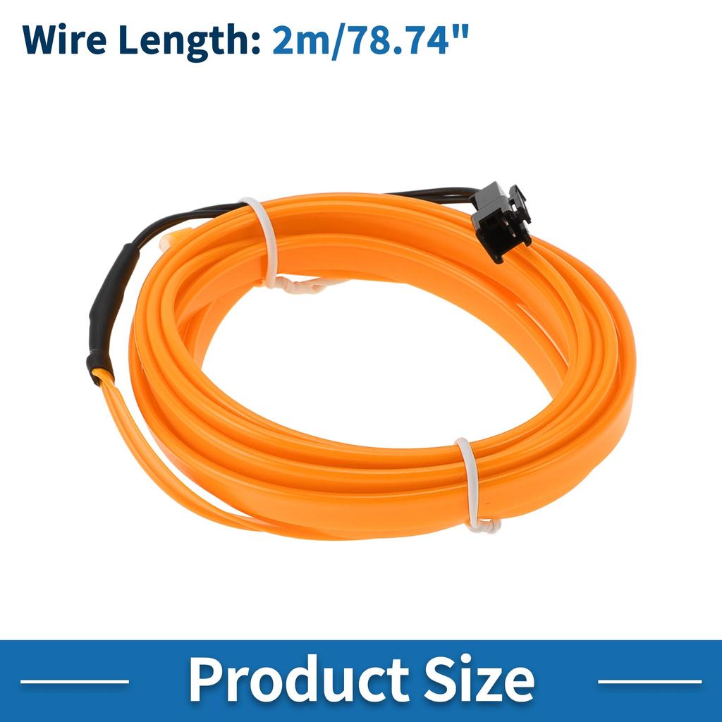 A ABSOPRO 2m EL Wire Cable LED Glow String Lights Car Interior Lighting Strip