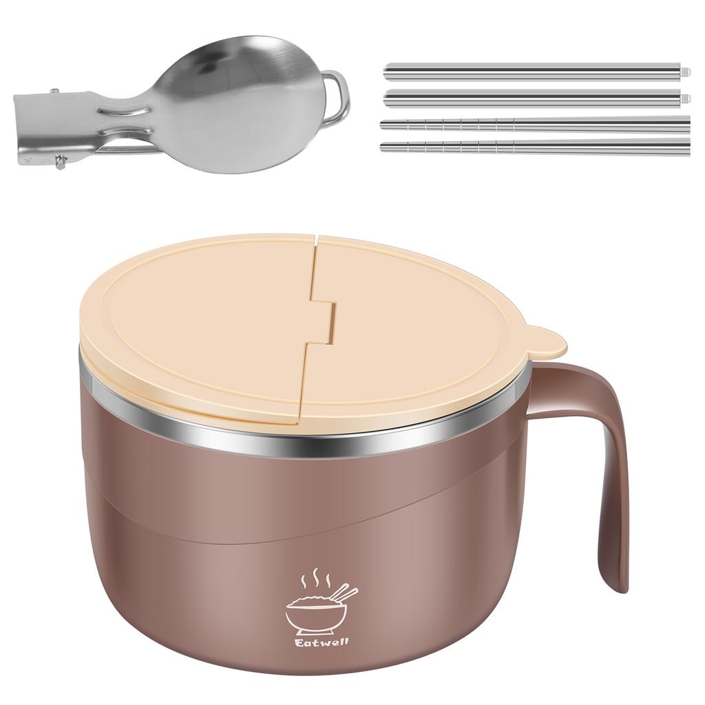 Microwave Ramen Cooker Stainless Steel Microwave Soup Bowl Filterable Ramen Noodle Bowls Large Capacity Noodles Bowl Time Saving