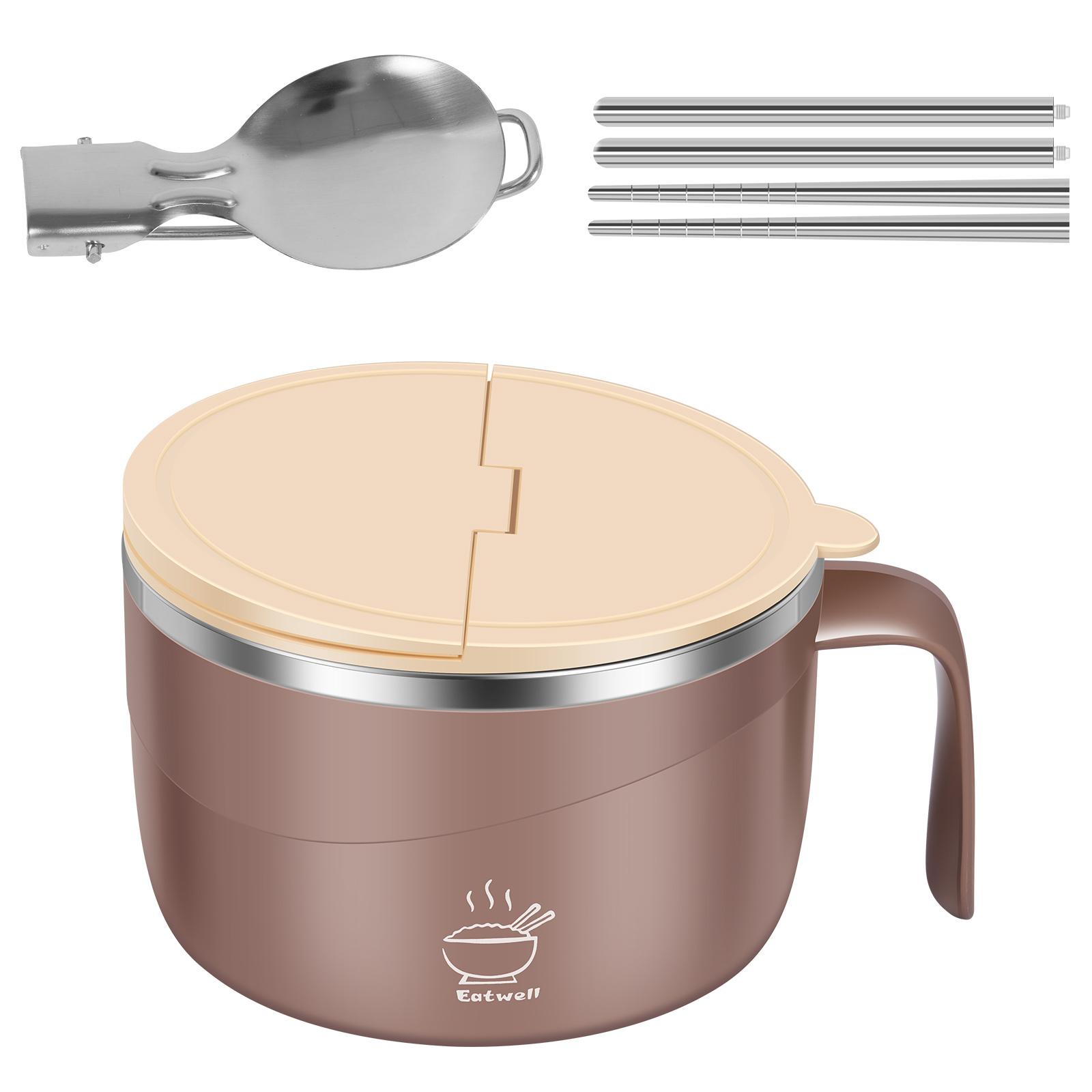 

Microwave Ramen Cooker Stainless Steel Microwave Soup Bowl Filterable Ramen Noodle Bowls Large Capacity Noodles Bowl Time Saving