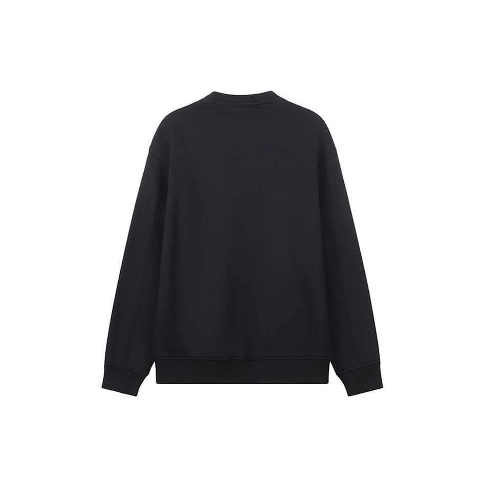 Emporio Armani Ss23 Letter Logo Embroidered Crew Neck Long Sleeve Sweatshirt Men Sweatshirt Black 6L1MC3-1JQNZ-0031